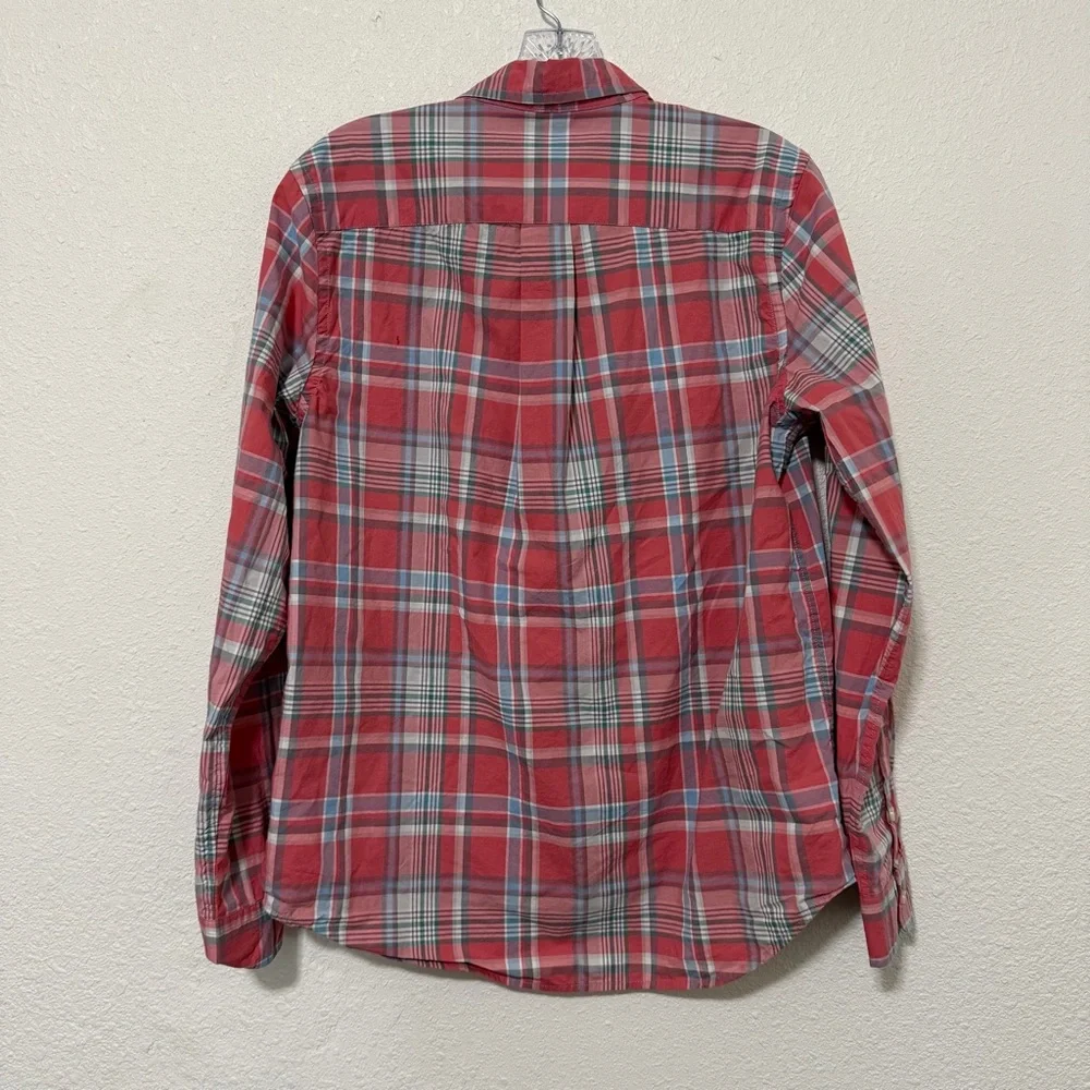 Ralph Lauren Shirt Boys Sz XL 18/20 Red Gray Plaid‎ Long Sleeve Button Up